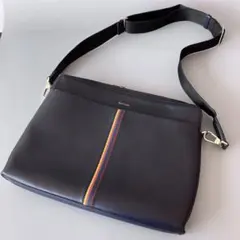 Paul Smith 本革レザー ショルダーバッグ/紺/クラッチバッグ