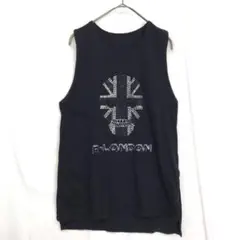R-LONDON : ストーン装飾 スリットタンクトップ●M●ブラック