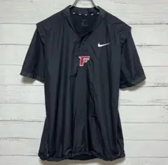 m*u様 希少 ナイキ 半袖 プルオーバー ナイロンジャケット カレッジロゴ 黒