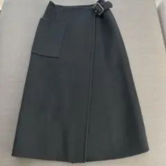 お値下げ】sacai luck (サカイ ラック) 濃紺ウールメルトンスカート