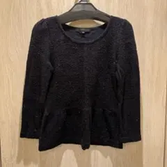 ANAYI アナイ ラメ入り ペプラムニット ブラック 36