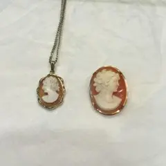 カメオ　ネックレス　ブローチ　ペンダントトップ
