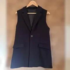 ROPE' PICNIC ブラック ノーカラージレ ベスト ボタン付き