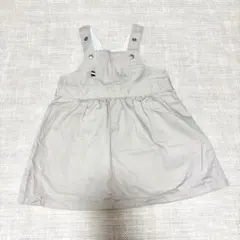 良品⭐️ ベージュサロペットワンピース 80-90cm 女の子　普段着　キリン