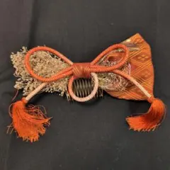 和装髪飾り リボン 成人式 振袖 袴 卒業式 七五三 レトロ 赤 金