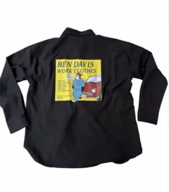 バックプリント凄い！！BEN DAVIS ベンデイビス 黒 薄手　長袖　Lのサムネイル
