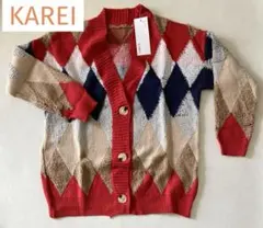 KAREI アーガイル　カーディガン　ゆったり　オーバーサイズ