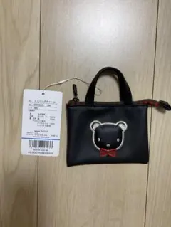 【新品未使用】familiar クマ刺繍 ブラックチャーム 赤チェック 完売品