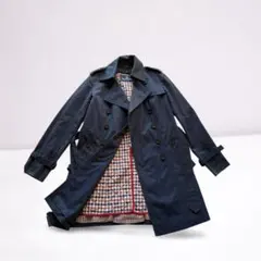 アクアスキュータム トレンチコート 紺 ライナー ベルト付 M袖汚れあり