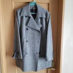 グレー ダブルブレスト ピーコート