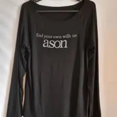 asonロングTシャツブラック