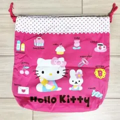 サンリオ Hello Kitty 巾着袋 マチ付き ピンク