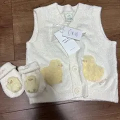 値下げ！gelato pique ひよこ柄 ベスト 80-90cm