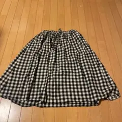 Samansa Mos2 チェック柄フレアスカート 麻55%