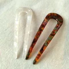 洋風かんざし2個セット★ヘアアクセサリー、ヘアスティック、まとめ髪★匿名配送