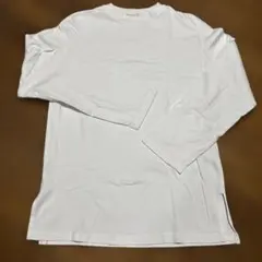 ホワイト 長袖カットソー Sサイズ サイドスリット