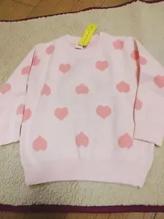 SHEIN ピンク ハート柄 ニットセーター 2-3Y
