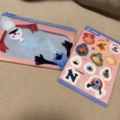 スンスン　スシロー　ポーチ　シール　ピンク