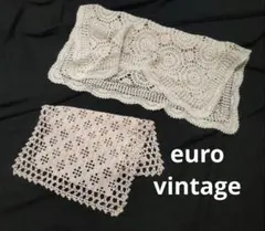フランスアンティークレース かぎ編み レース ユーロヴィンテージ テーブルクロス