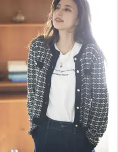 INGNI イング　ツイードニット　カーディガン