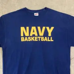 ビンテージ US NAVY Tシャツ XL ミリタリー バスケ ネイビー 紺のサムネイル