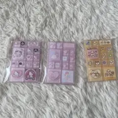 サンリオキャラクターズ　トレーディングミニタイルシール　3点