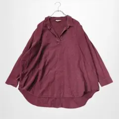 サマンサモスモス オーバーサイズシャツ ドロップショルダー コットンリネン 長袖