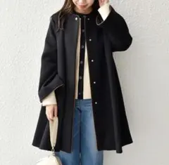 美品　SHIPS　パイピング　ウール　オーバーサイズ　コート