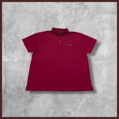 USA製 AKWA 企業ロゴ 刺繍 ポロシャツ 半袖 ボルドー 3XLサイズ