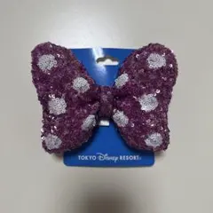 ミニー スパンコールリボン ヘアゴム ピンク