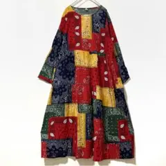 パッチワークワンピース