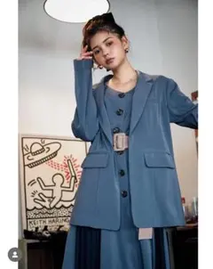 こ*き様 【今週末までの価格】レディアゼル 3ピースセットアップ ブルー　ネイビ