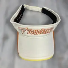 TOURSTAGEゴルフメンズバイザー ホワイト/オレンジ