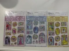 【新品】Disney ステンドグラス　シール 3セット