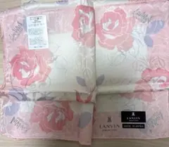 【新品未使用シール付】ランバンLANVIN シルク綿混　ハンカチ（スカーフ）