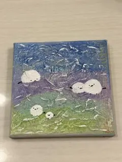 シマエナガ 絵画 波