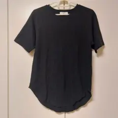 Samansa Mos2 blue ワッフル 半袖Tシャツ ブラックのサムネイル