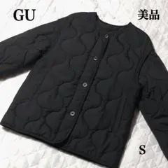 GU ブラック キルティングジャケット S