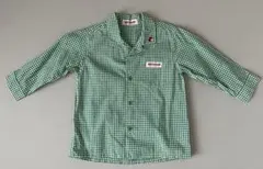 MIKI HOUSE 緑 チェック柄 シャツ T80-81