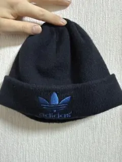 adidas ニット帽 フリーサイズ ネイビー ビーニー