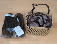 草履 ダークブラウン Fサイズ バスケット付き