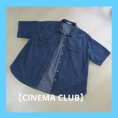 【CINEMA CLUB】デニム風 半袖シャツ インディゴブルー LLのサムネイル