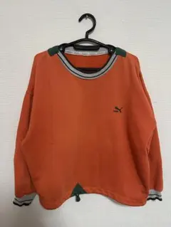 90s Puma スウェット オレンジ 古着 プーマ トレーナー　ヴィンテージ