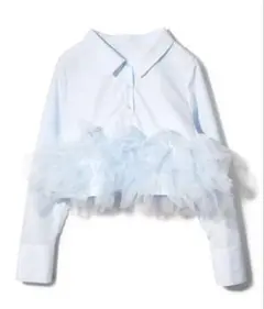 airy tulle peplum blouse 【NOTRE émor】 - メルカリ