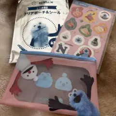 スシロー スンスン クリアポーチ＆シールセット