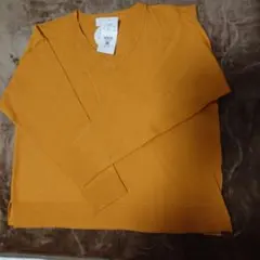 LOWRYS FARM Ｖネック マスタード色 ニットセーター L