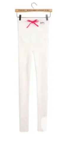 マタニティレギンス　ホワイト　リブ