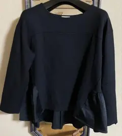 Sonoネイビー フレアヘム 長袖トップス
