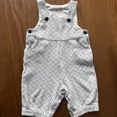 familiar チェック柄ロンパース 80