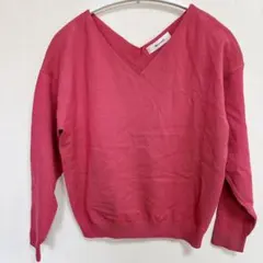 【美品】マイストラーダ 前後Vネック ニット プルオーバー ピンク 38